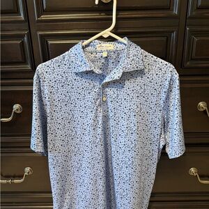 Peter Millar Light Blue Pattern Polo